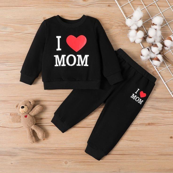 I Love Mom kids outfit